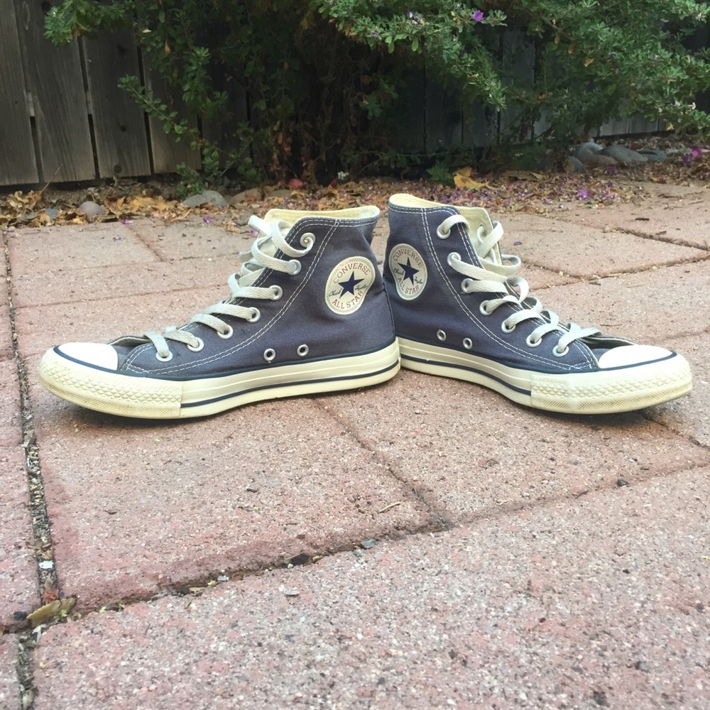 navy converse all star high top canvas sneakers